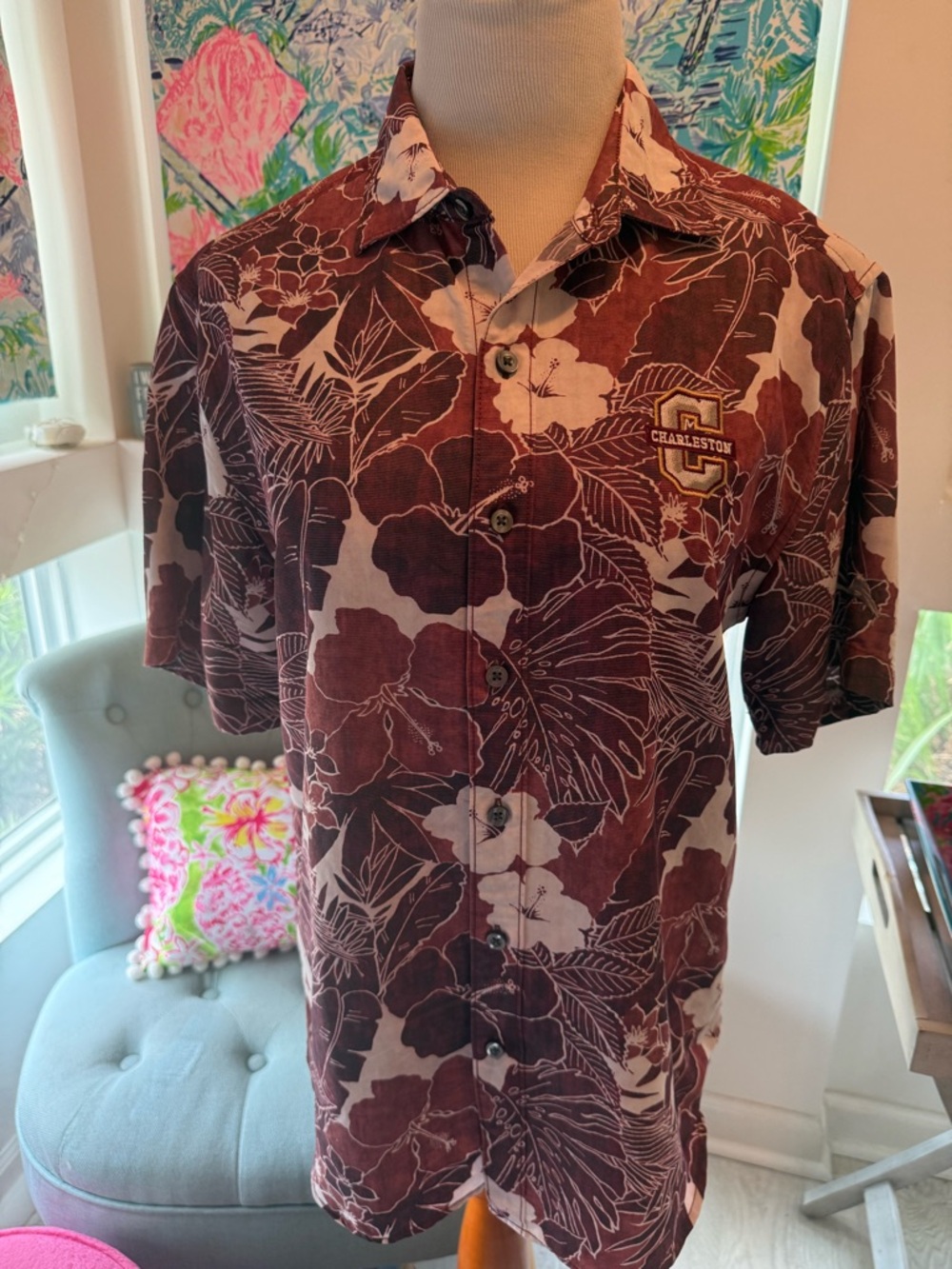 Tommy Bahama College of Charleston Unisex Hawaiian button down shirt